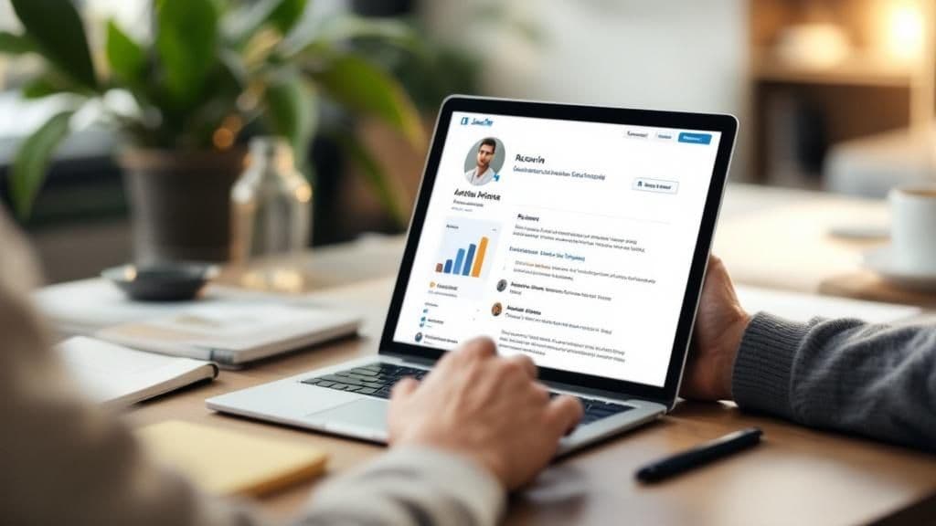 Image d'un homme en costume écrivant sur un ordinateur portable